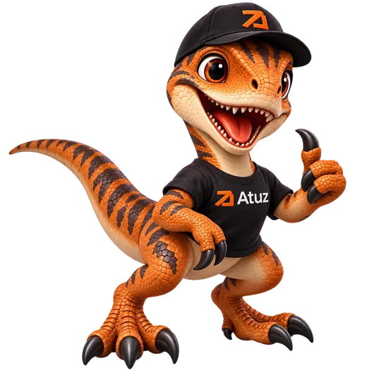 Raptorcito, la mascota de Atuz, con el pulgar arriba